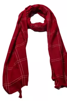 Most Sold Plain Grid Stole  Maron