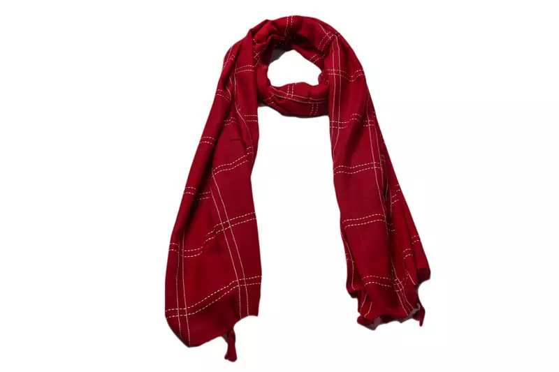 Most Sold Plain Grid Stole  Maron