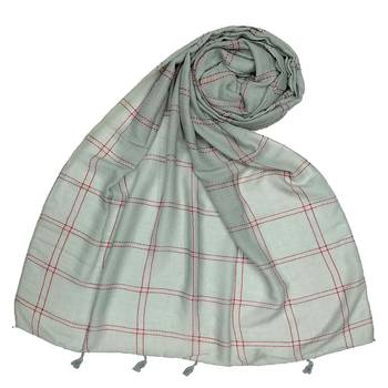 Most Sold Plain Grid Stole  Grey 1