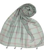 Most Sold Plain Grid Stole  Grey