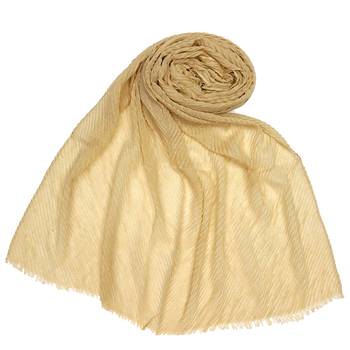 Stole for Women Choice  Mesh Pleated Crinkled Stole  Golden 1
