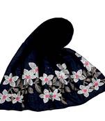 Most Sold  Premium Designer Flower Ari Diamond Cotton Stole Blue