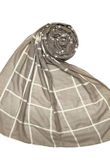 Premium Cotton Grid Hijab  Brown