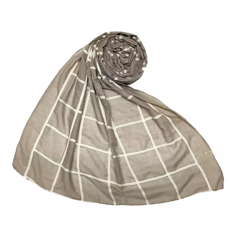 Premium Cotton Grid Hijab  Brown