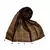 Hand Work White Threaded Grid Hijab  Brown