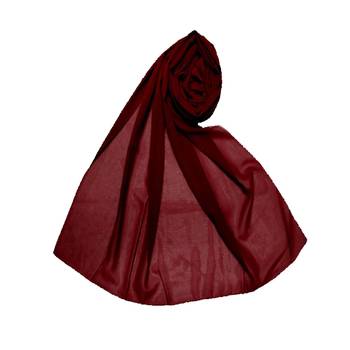 Best Seller  Premium Chiffon Plain Stole  Maroon 1