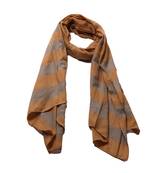 Premium Rich Cotton   Double Sided Striped Liner Hijab With Exclusive Fringe's  Yellow