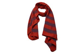 Premium Rich Cotton   Double Sided Striped Liner Hijab With Exclusive Fringe's  Maroon 1