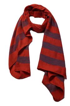 Premium Rich Cotton   Double Sided Striped Liner Hijab With Exclusive Fringe's  Maroon