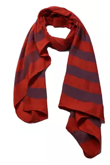 Premium Rich Cotton   Double Sided Striped Liner Hijab With Exclusive Fringe's  Maroon