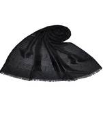 Exclusive Black Collection  Premium Cotton   Self Embroidered Design  Stripes and Checkered All Over The Hijab  Black