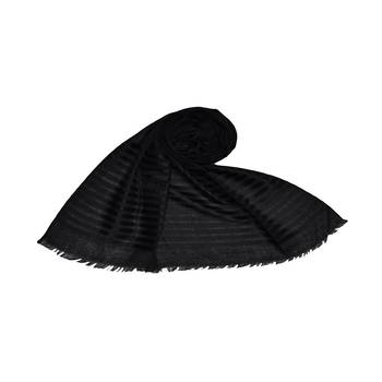 Exclusive Black Collection  Premium Cotton   Self Embroidered Design  Stripes and Checkered All Over The Hijab  Black 1