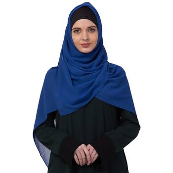 Premium Rich Chiffon   Best For All Season's  Hijabs That Don't Slip  Premium Plain Chiffon Hijab  Blue 1