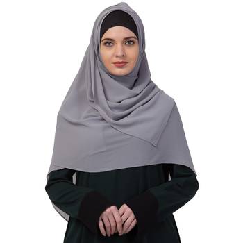 Premium Rich Chiffon   Best For All Season's  Hijabs That Don't Slip  Premium Plain Chiffon Hijab  Grey 1