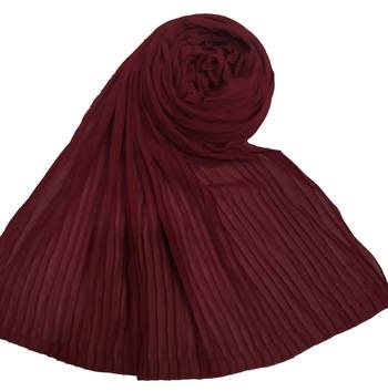 New Launch   : Chiffon   Quality On Point  Pleated Chiffon Hijab  Maroon 1