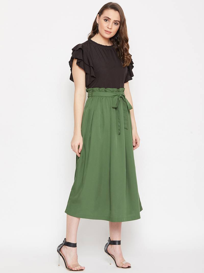 Women Top and Skirt Set Bitterlime 3436589