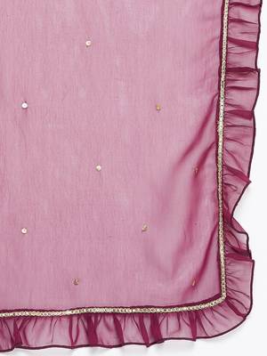 Sequinned Ruffled Dupatta 2