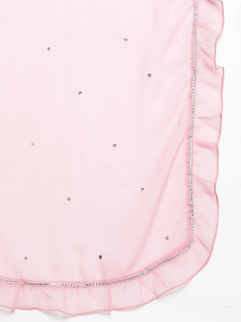 Sequinned Ruffled Dupatta