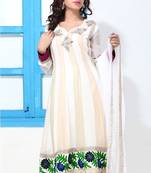 Pastel shades embroidery faux georgette suit