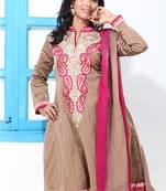 Farrow Brown Cotton Silk Embroidery Suit