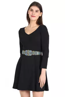 Anekaant Women's Leatherette Embellished Stretchable Green/Brown/Blue Belt