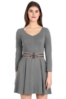 Anekaant Women's Synthetic Embellished Stretchable Rose Gold/Multi Belt