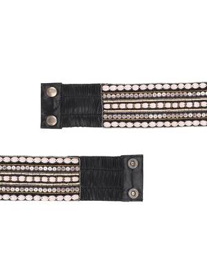 Anekaant Women's Synthetic Embellished Stretchable Rose Gold/Multi Belt 5