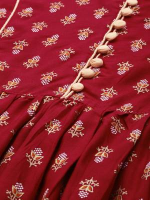 Maroon woven rayon ethnic-kurtis 5