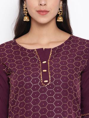 Wine printed crepe salwar 4