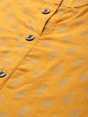 Mustard woven cotton cotton-kurtis 5