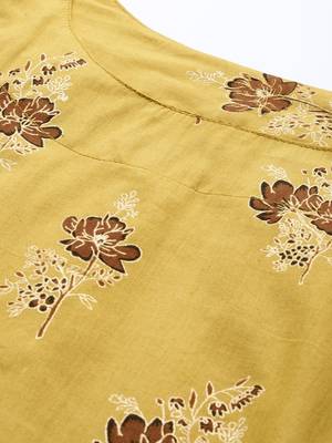 Mustard woven cotton cotton-kurtis 5