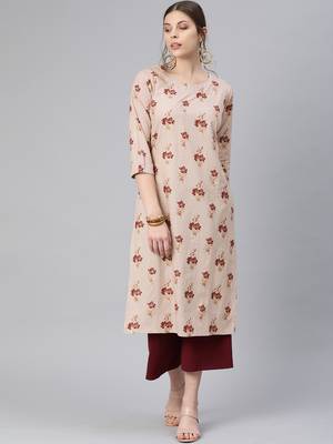 Pink woven cotton cotton-kurtis 1
