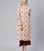 Pink woven cotton cotton-kurtis
