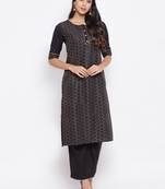 Black printed crepe salwar