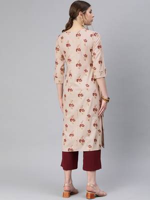 Pink woven cotton cotton-kurtis 2