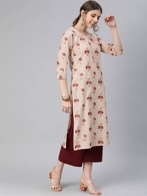 Pink woven cotton cotton-kurtis 3
