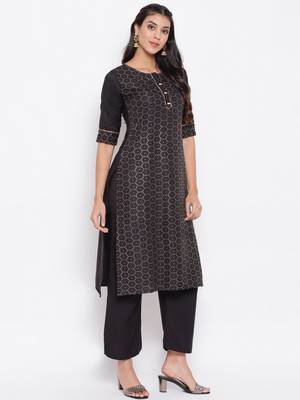 Black printed crepe salwar 2