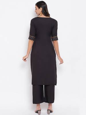 Black printed crepe salwar 3