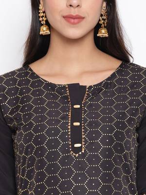 Black printed crepe salwar 4
