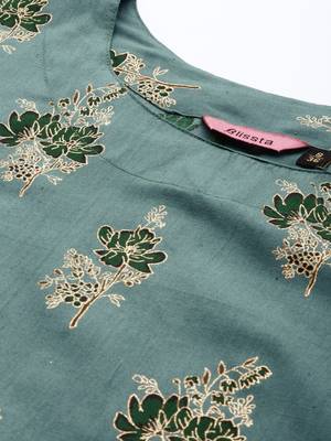 Green woven cotton cotton-kurtis 5