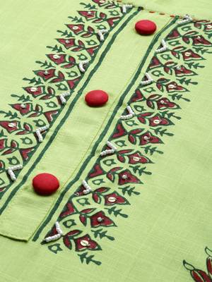 Olive printed rayon party-wear-kurtis 5
