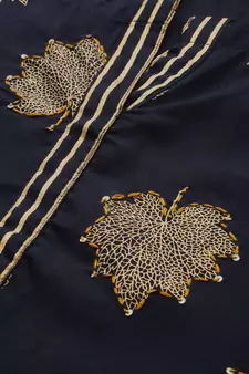 Rayon Foil Printed Navy Blue Straight Kurta And Palazzo Set