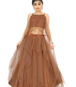 Kids Brown Readymade Wedding Wear Lehenga Choli