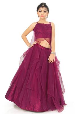 Kids Bit Satin With Net Lehenga Choli For Girls  2