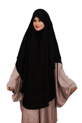 JSDC Women Daily Wear 4 Layer Bubble Georgette Long Instant Hijab Style Veil Niqab 1