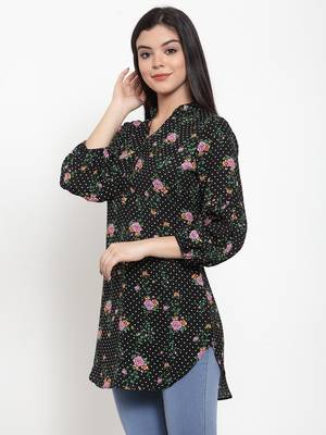 Black printed crepe party-tops 2