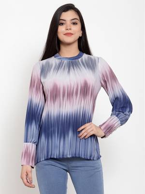 White printed crepe party-tops 1