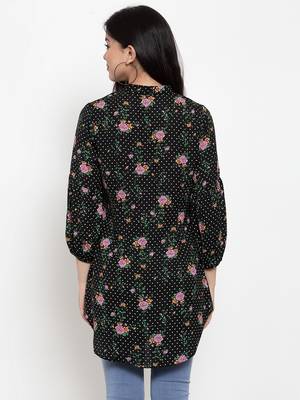 Black printed crepe party-tops 4