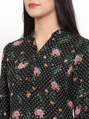 Black printed crepe party-tops 5