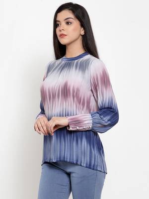 White printed crepe party-tops 2